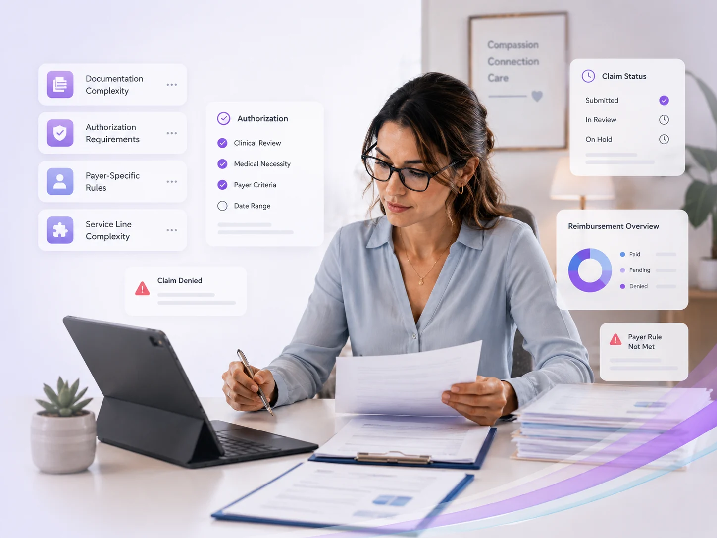 Focused work in a modern office