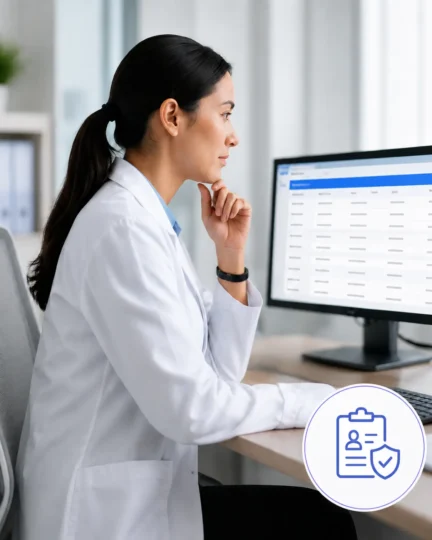 Medical professional at work in office