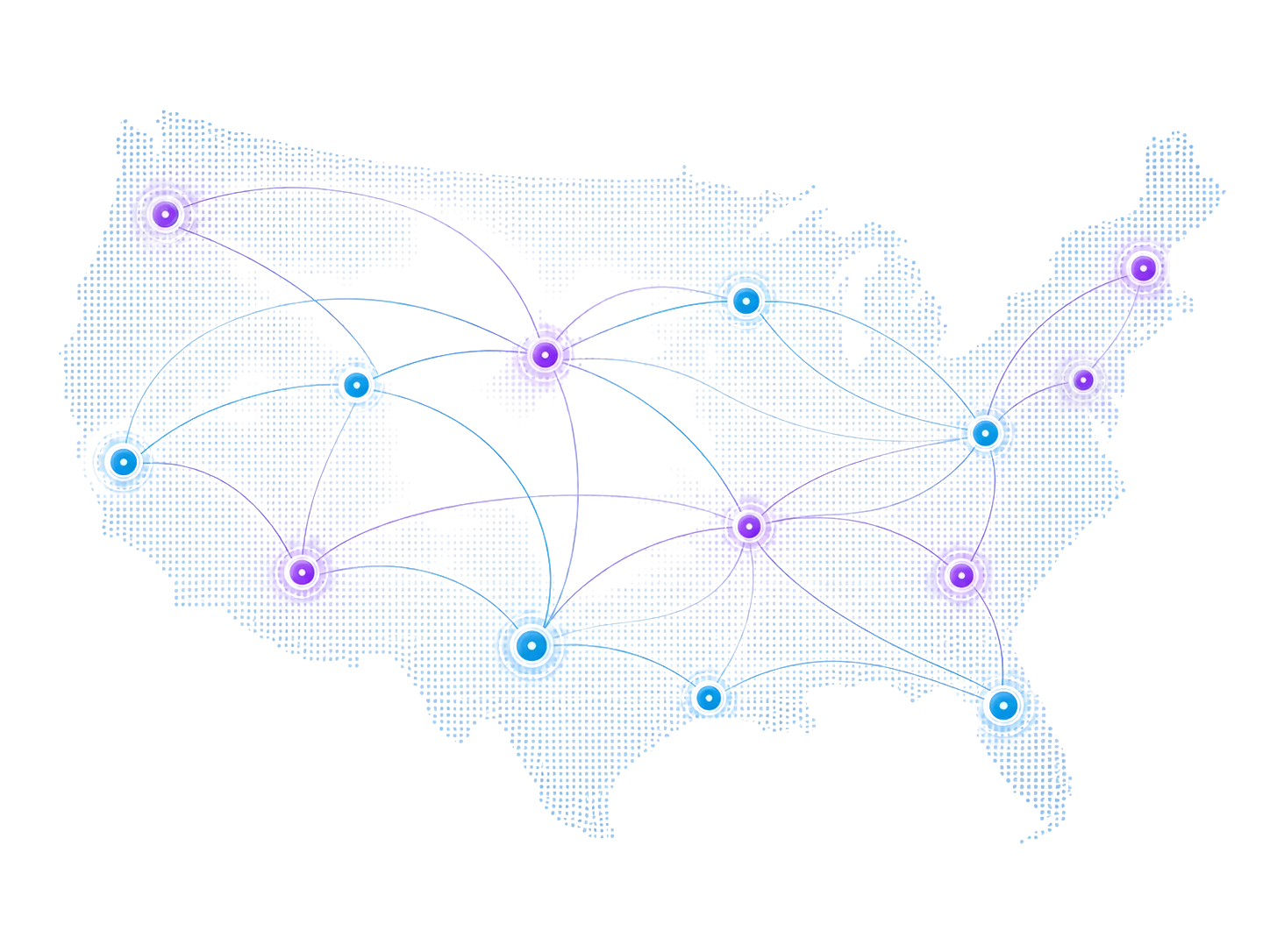 Network connectivity across the U.S.