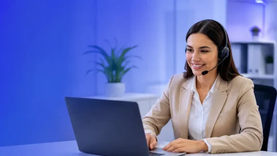Smiling professional in modern office