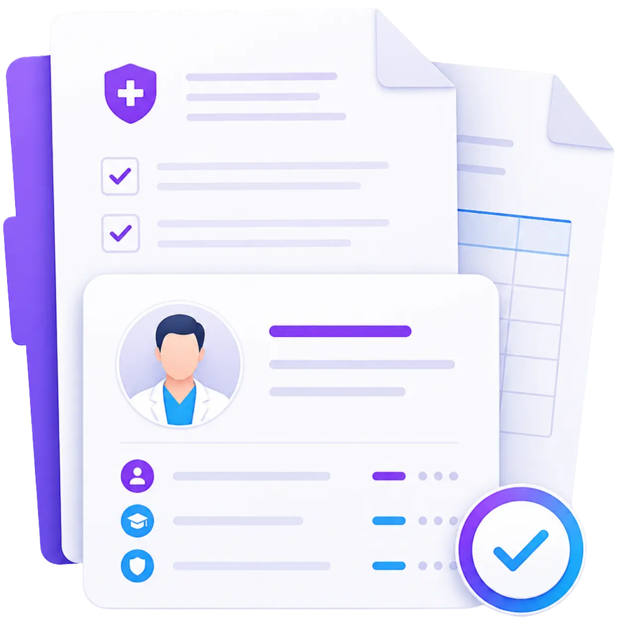 Verified healthcare credentials and documents